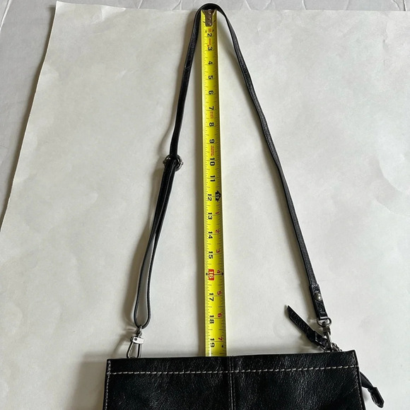 The Sak Iris Black Leather Used Small 3-way Demi Clutch Crossbody Shoulder Bag - Picture 12 of 12